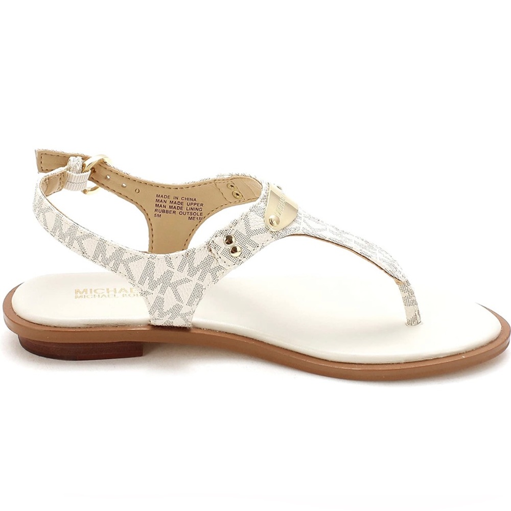 NWOB MICHAEL KORS authentic MK Plate Thong sandal no box - Picture 3 of 12